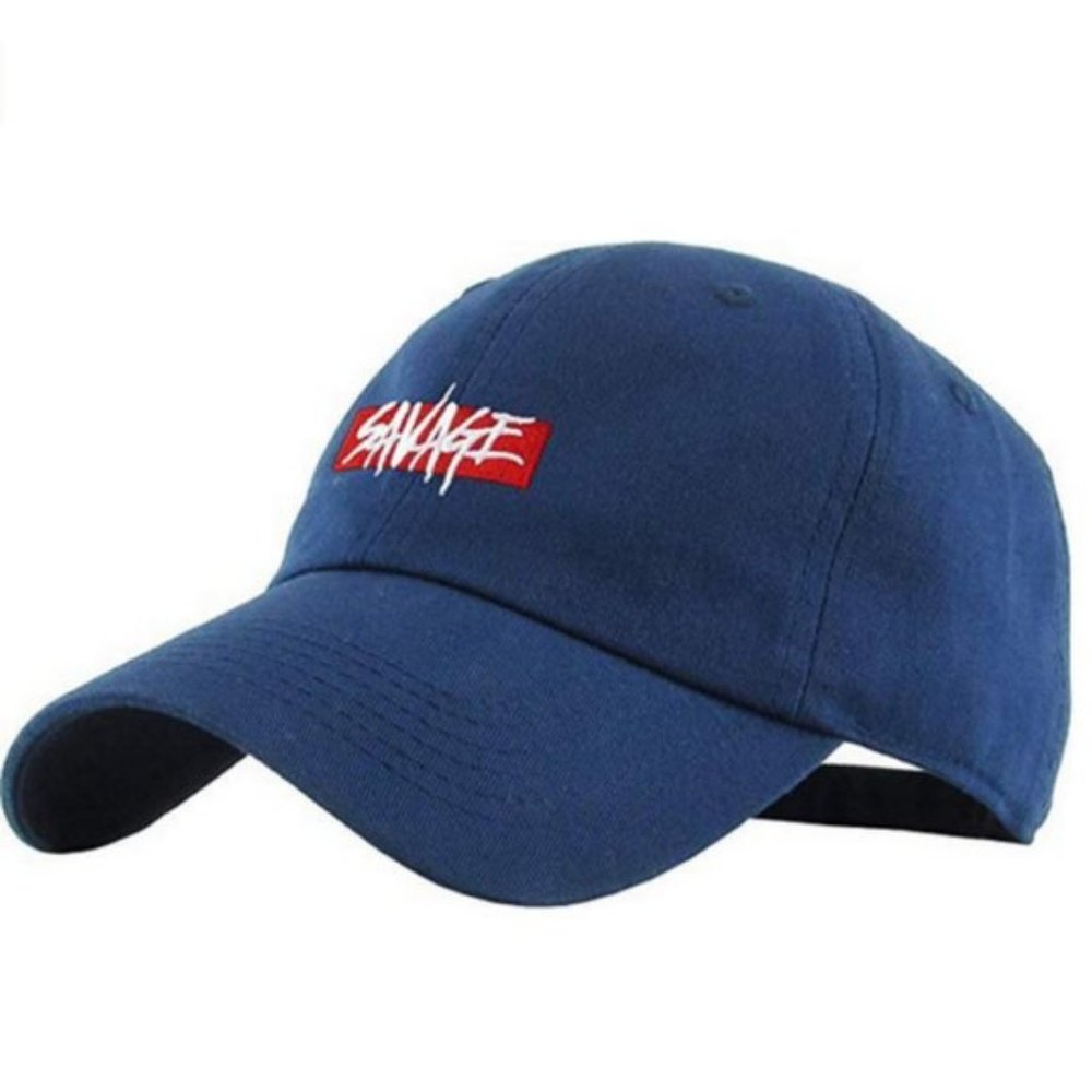 Savage Dad Hat Navy Blue